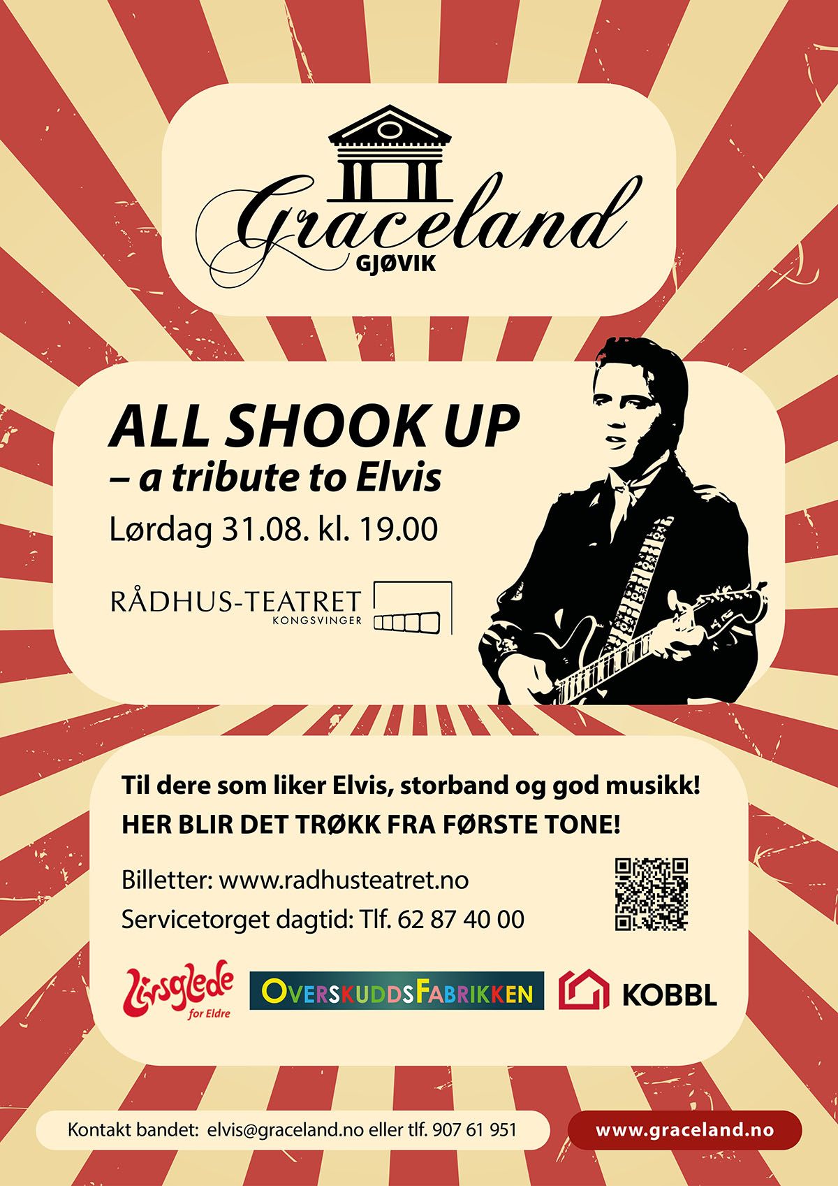 Plakat: All shook up, Rådhusteatret, Kongsvinger, 31. aug. 2024