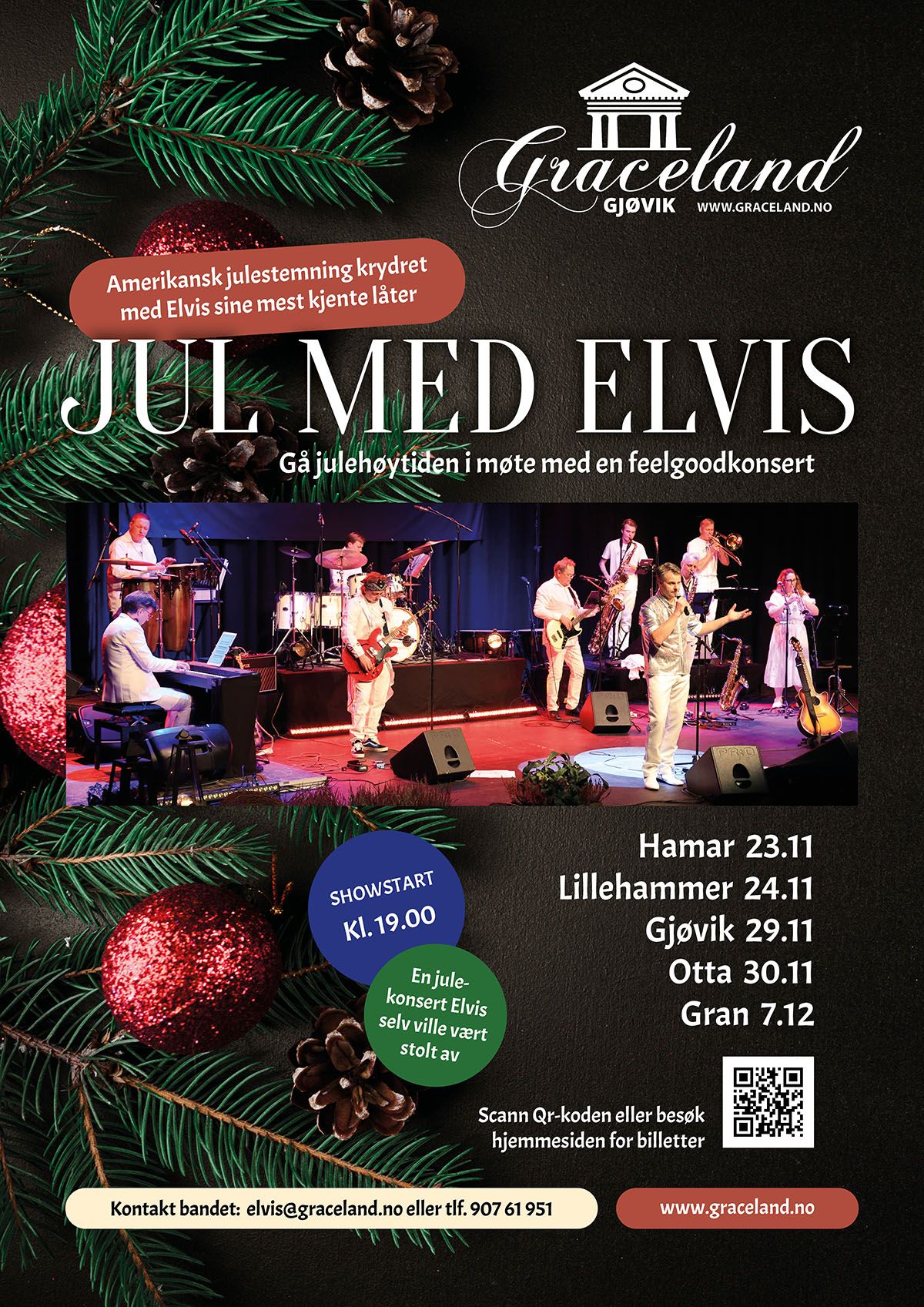Plakat: Jul med Elvis, Hadeland kultursal, Gran, 7. des. 2024