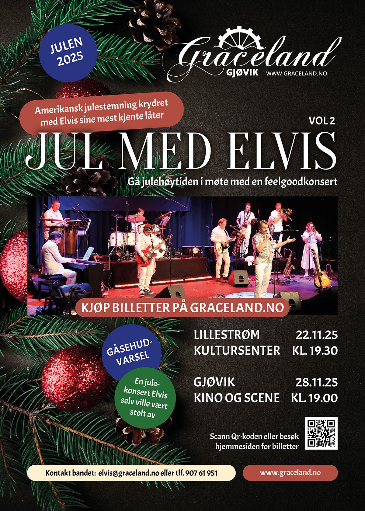 Plakat: Jul med Elvis vol 2, Gjøvik kino og scene, sal 1, 28. nov. 2025